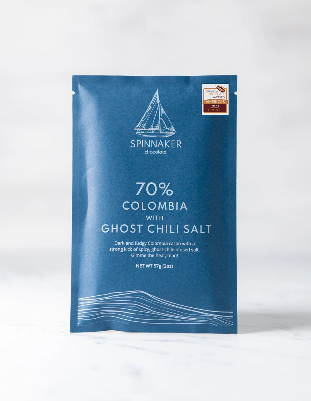Spinnaker - 70% Dark Colombian Choc & Ghost Chili Salt Flakes